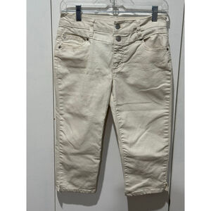 Women's d.jeans cream stretch denim Capris Size 4